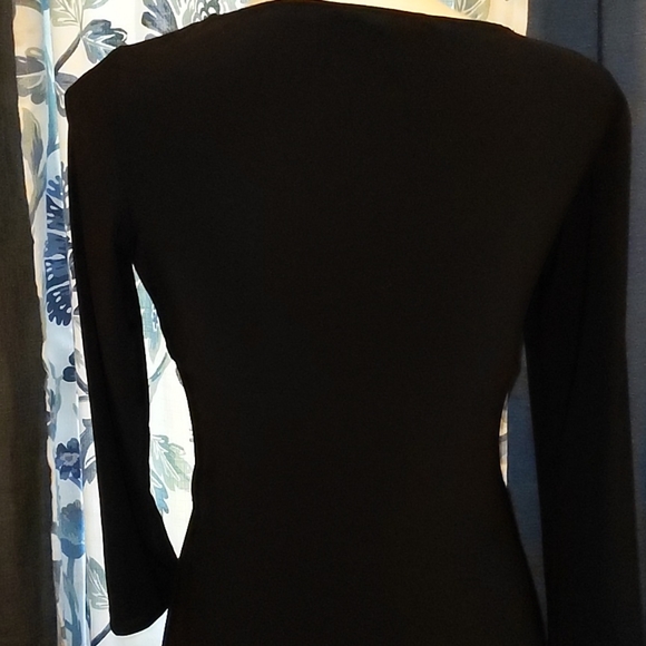 Beautiful black Chaps half/elbow sleeve dress, EXCELLENT CONDITION, petite small - Picture 5 of 8